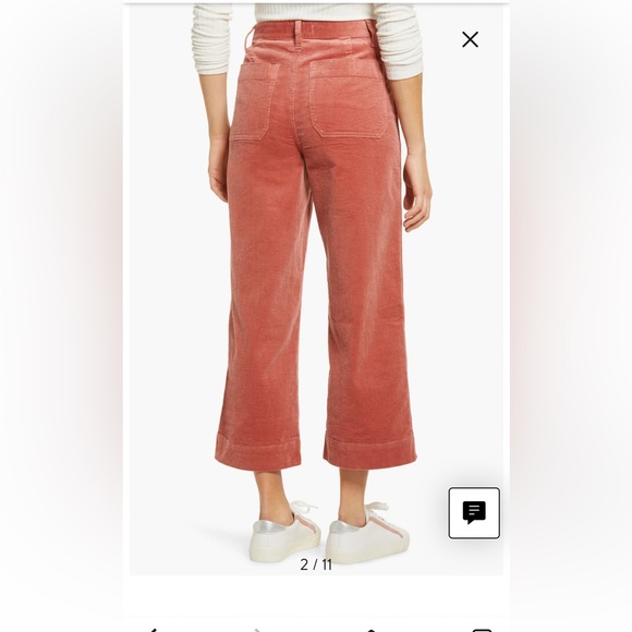 Madewell Slim Emmet Wide Leg Corduroy Crop Pants - Picture 2 of 16